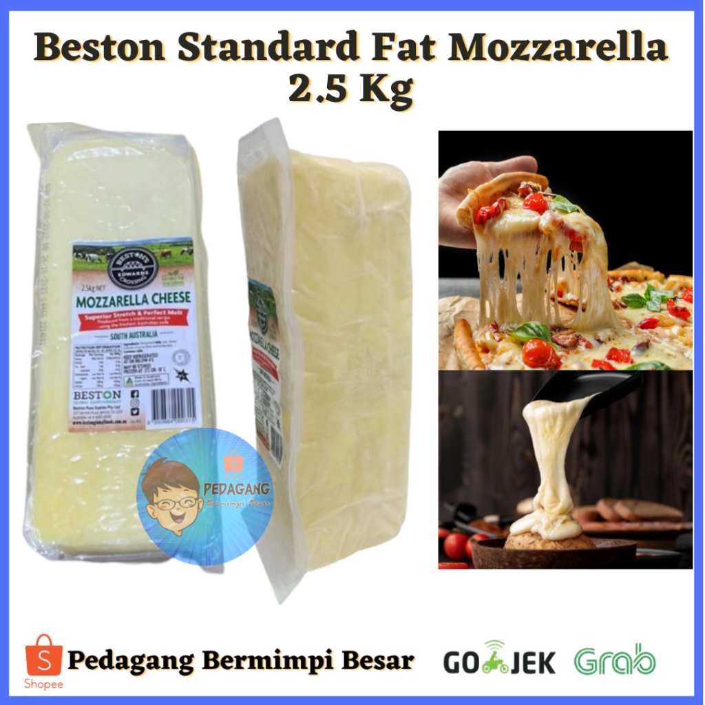 

Beston Standard Fat Mozzarella 2.5 Kg/ Keju Mozzarella/ Mozzarella/ Keju