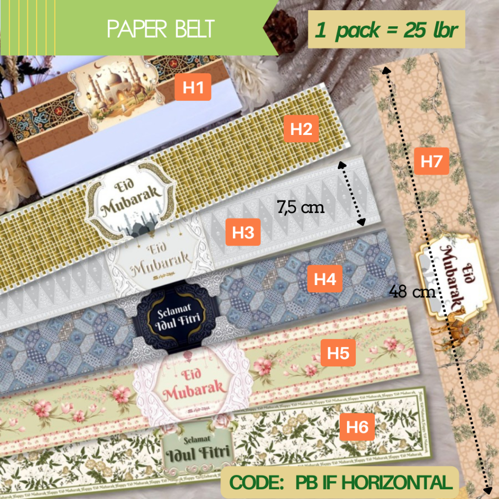 

Pita Hias Kertas Idul Fitri / Paper Belt Lebaran 25 lembar)