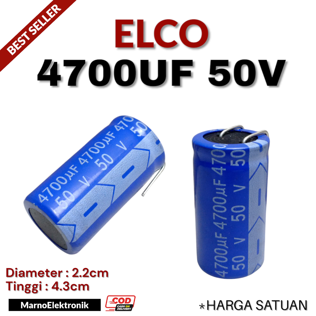 KAPASITOR CAPASITOR ELCO 4700UF 50V 4700 UF 50 V ASLI ORI ORIGINAL