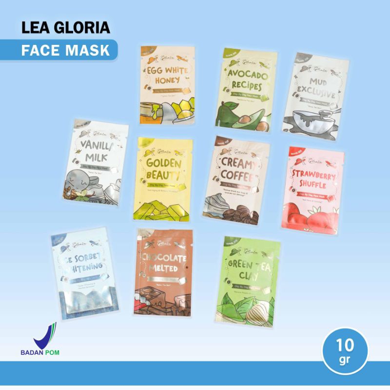 Lea Gloria Masker Wajah Wash Off Mask Masbuk Masker Bubuk Powder