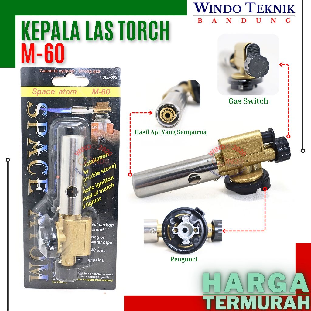 KEPALA LAS M-60  | GAS TORCH | ALAT LAS TEMBAGA | KEPALA LAS PORTABEL | KEPALA LAS GAS KALENG