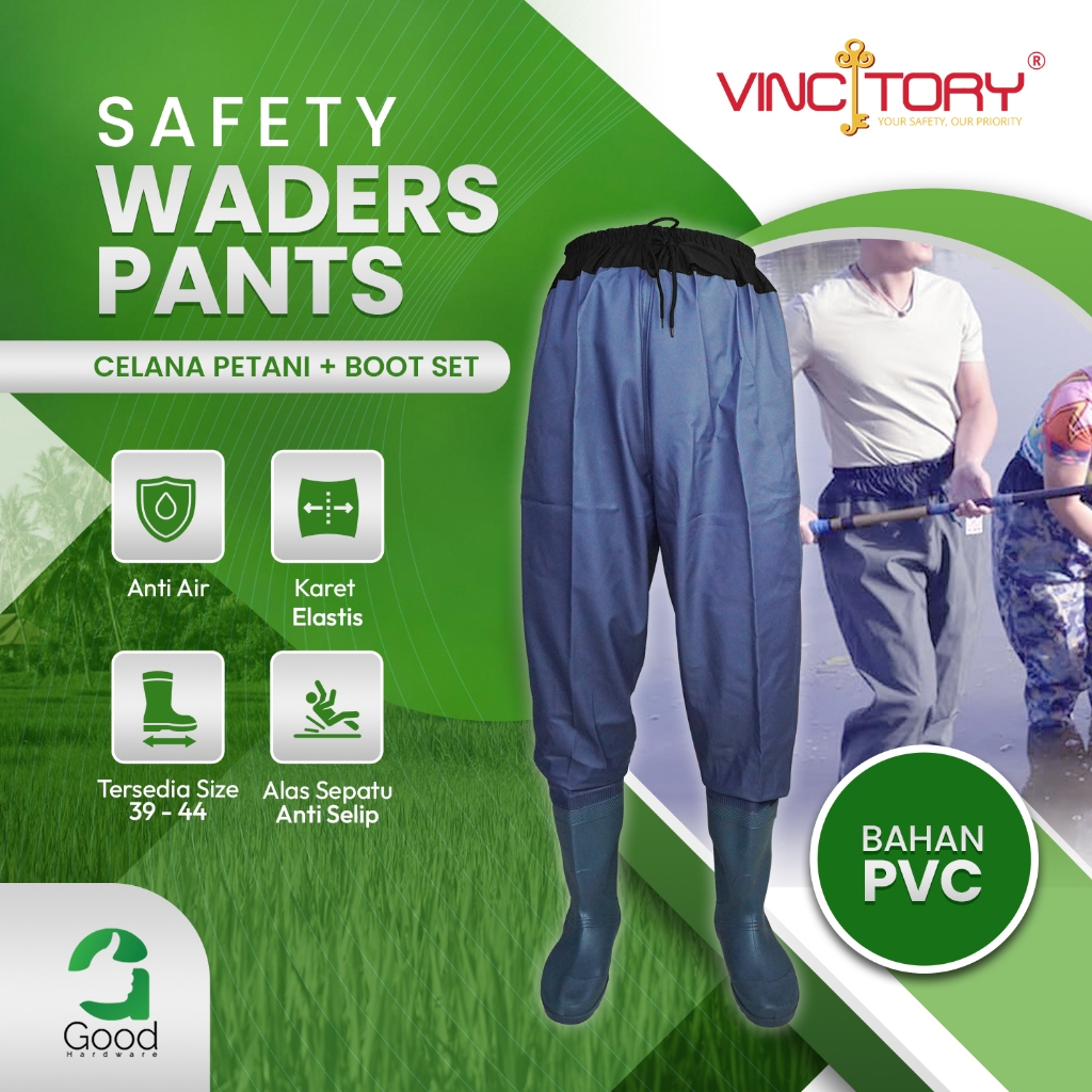 Vincitory Sepatu Boots Karet Petani Sawah Panjang Sampai Pinggang Perkebunan Celana Mancing