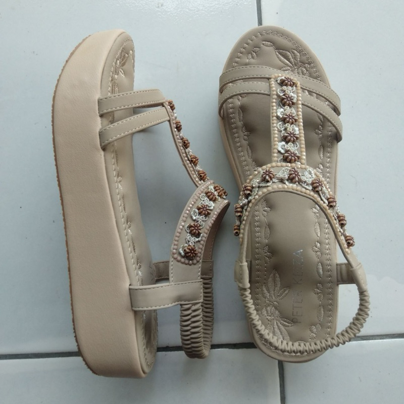 Peter Keiza sepatu Sandal Tali wanita UK 40