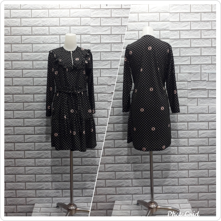 Tunik Model Rempel Dada Motif Polkadot