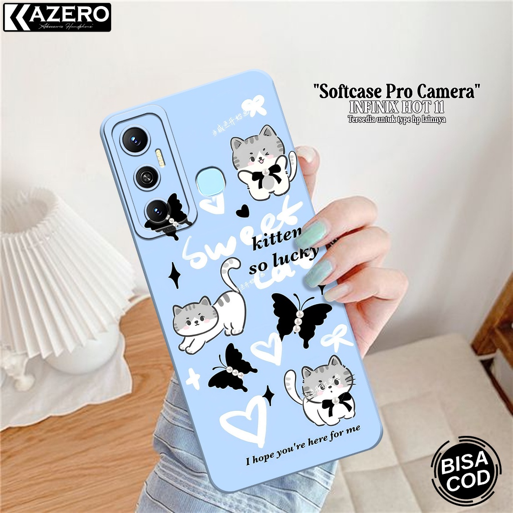 Casing INFINIX HOT 11 Fashion Case Kucing Case Hp INFINIX HOT 11 Silikon Pro Camera Kesing INFINIX H