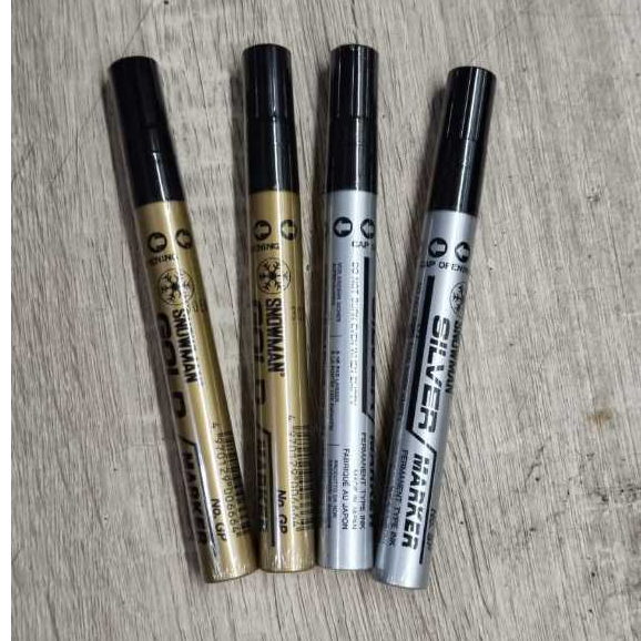 

Spidol Permanen Snowman Paint Marker Gold & silver / spidol emas dan silver snowman