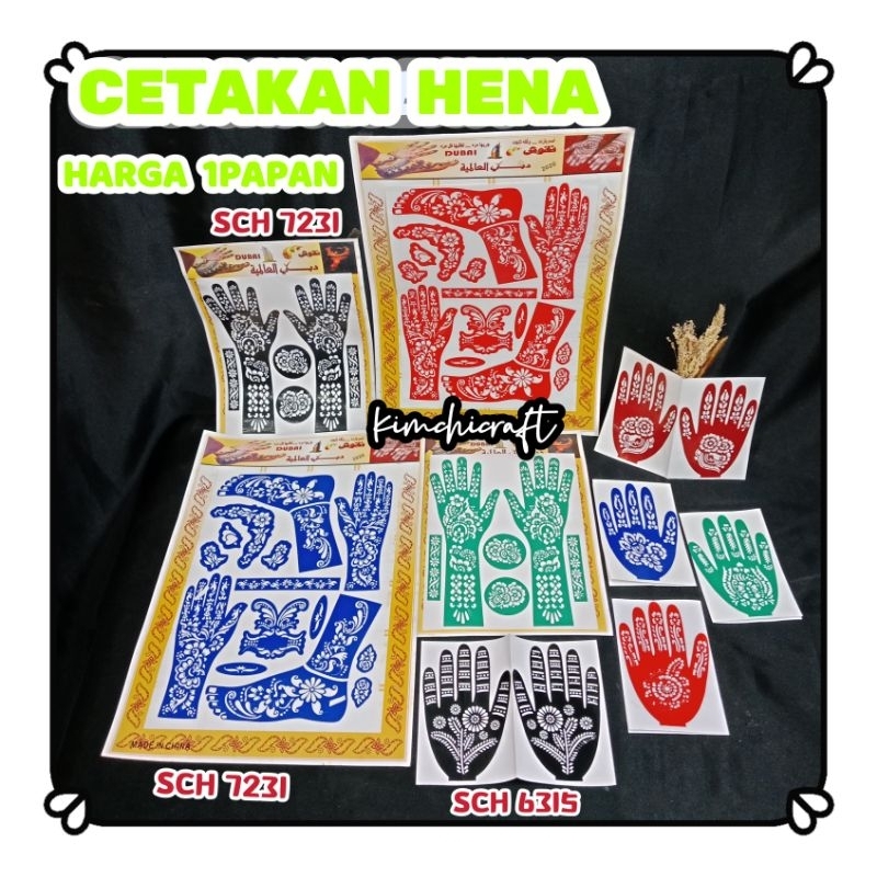 CETAKAN HENNA / CETAKAN MEHENDI TANGAN PANJANG / STIKER NEHA TANGAN PENDEK / CETAKAN HENNA FULL KAKI