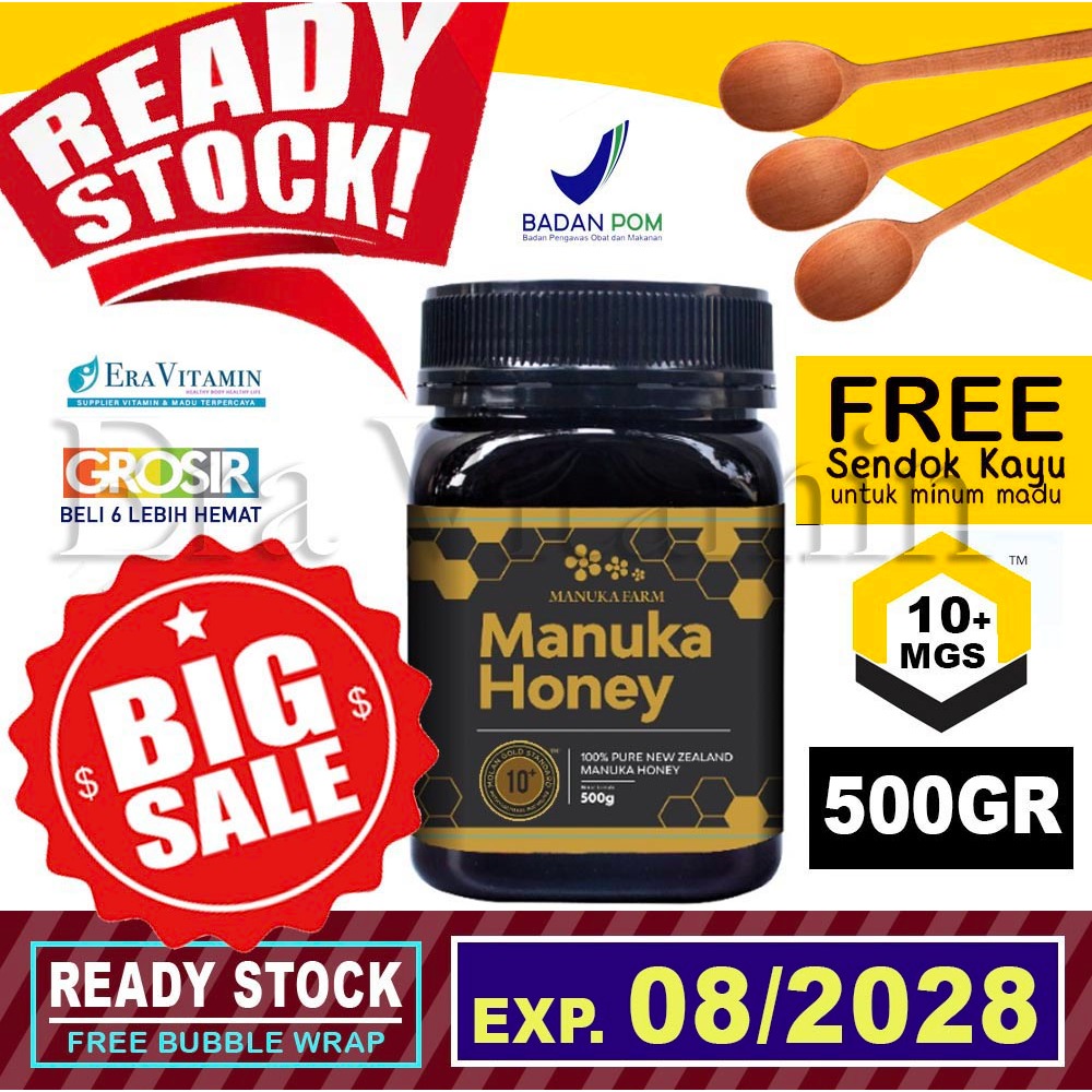 

(500gr) MGS 10+ Madu Manuka Farm Honey New Zealand BPOM umf