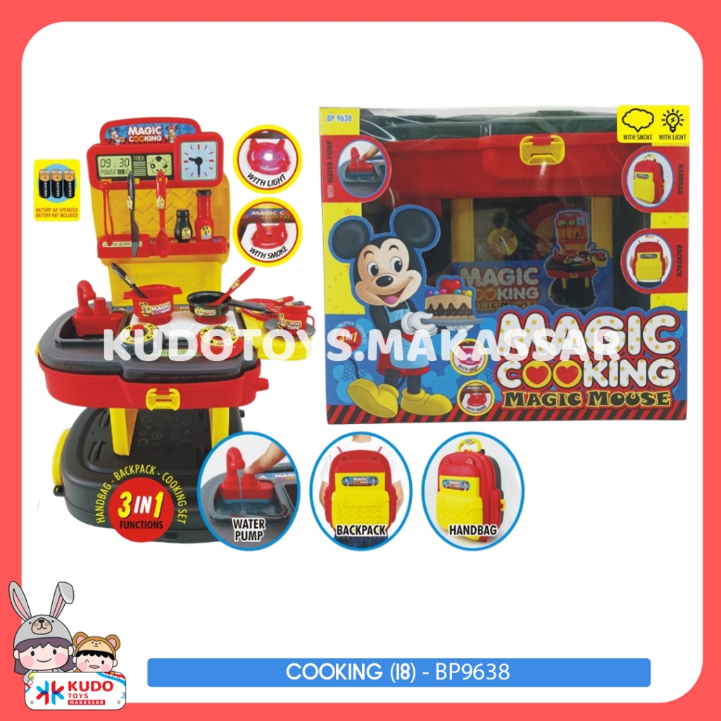 MAINAN MASAK-MASAK DAPUR MICKY MOUSE DENGAN ANEKA PERABOTAN - BP9638