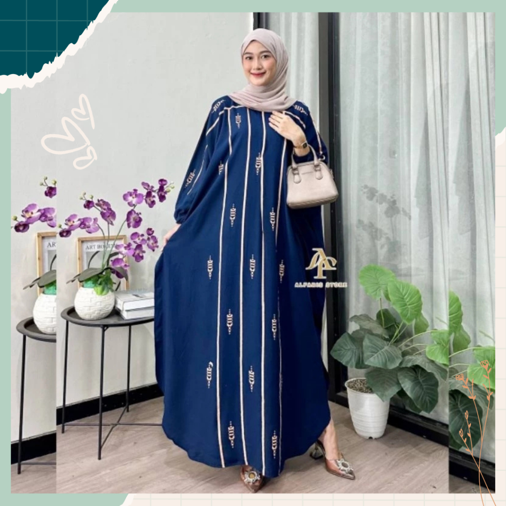 Kaftan Najwa Super Jumbo Rayon Busui Batik Nyaman Panjang Tebal Wanita Jumbo 170 Kekinian Murah Vira
