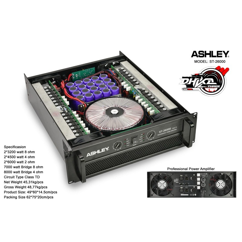 POWER ASHLEY ST 26000 CLASS TD 3200Watt 2 CHANNEL / POWER ASHLEY CLASS TD ASHLEY TD26000 ORIGINAL / 
