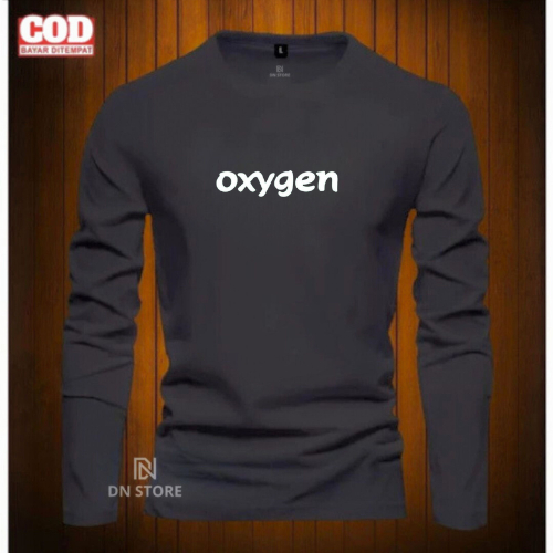 Kaos lengan panjang OXYGEN Baru PUTIH premium pria wanita