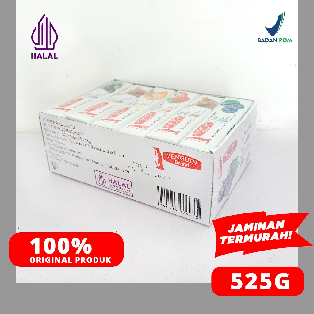 

RB PENGUIN BRAND PERMEN CHEWY MILK CANDY ISI 30PCS PERMEN SUSU KENYAL 525 GRAM