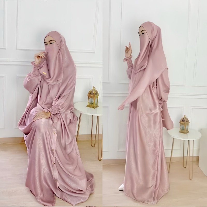 Helqa-Kinza abaya set Hijab Cadar Abaya Kaftan Abaya Lebaran Abaya Umroh Abaya Lebaran 2025