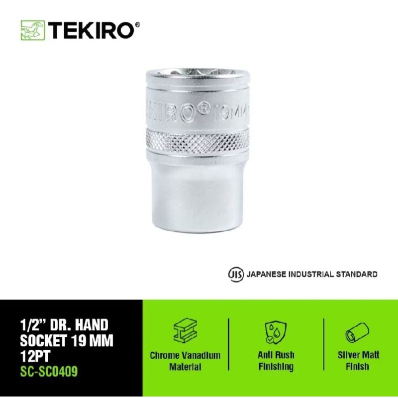 TEKIRO Kunci Sock 12Pt 19MM Mata Sok 19