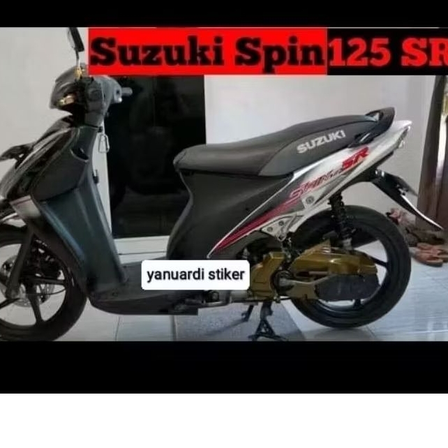 STRIPING STIKER LIST SUZUKI SPIN 125 PUTIH HITAM 2007 spin 2007 sr hitam putih