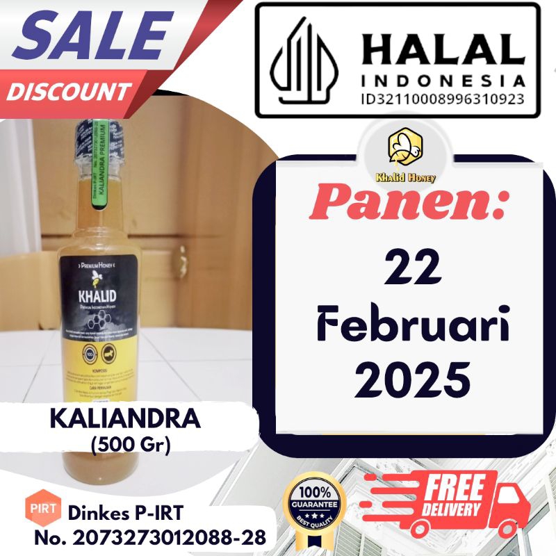 

(500 GR) Kaliandra Premium Madu Murni 100% Khalid Honey Panen Terbaru
