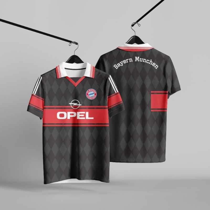 JERSEY RETRO FANTASY/JERSEY VINTAGE/JERSEY BOLA/ BAYERN MUNCHEN BLACK