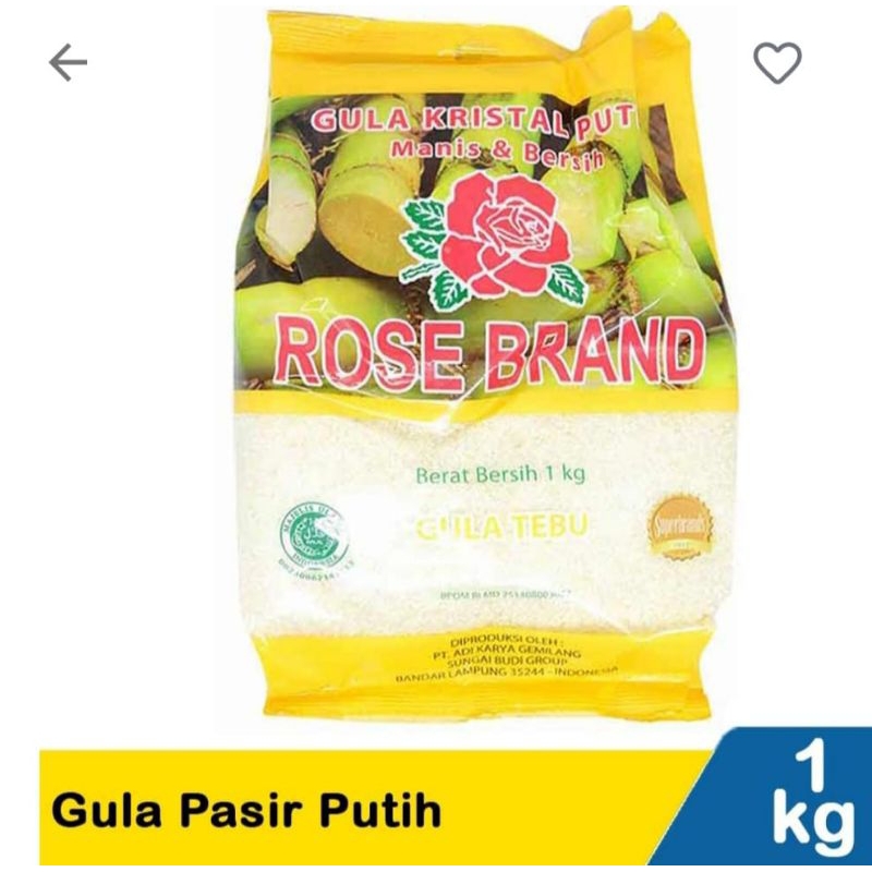 

Gula Pasir 1 kg Rose Brand
