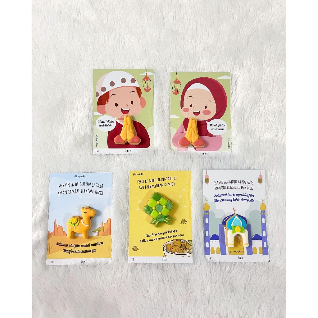 

Cookies Kartu Lebaran (MIN 10 BISA MIX) Icing Kukiss /Lucu Murah Ramadhan Eid Kukis Hias Decorated Cookies