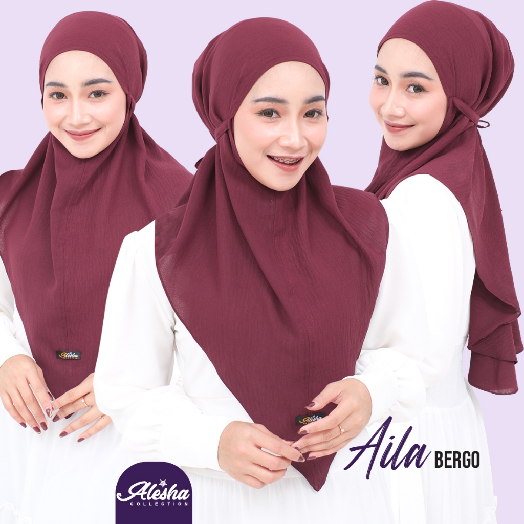 AILA BERGO | Jilbab Instan maryam tali crinkle air flow