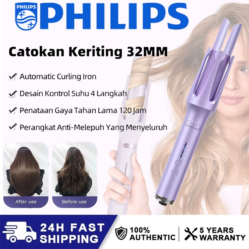[Pengiriman Cepat] PHILIPS Hair Curly Styler 32mm Catokan Curly Otomatis Ceramics Curly Catokan Keri