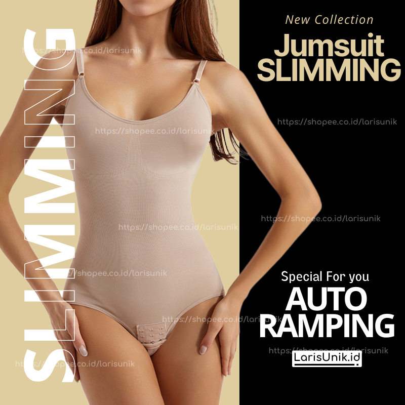 Bodysuit Wanita Seamless Korset Pelangsing Perut Buncit Kancing Bawah Atasan Wanita Onepiece Pakaian