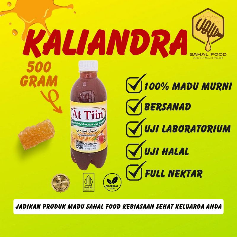 

MADU FULL NEKTAR BUNGA KALIANDRA 100% ASLI&MURNI TANPA CAMPURAN,500 GRAM At-Tiin.