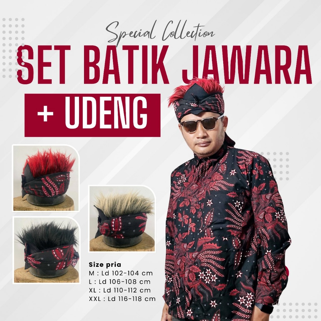 Topi Rambut Set Batik Jawara & Udeng Jawara-Tampil Trendy Sentuhan Budaya-Tampil Menawan Nuansa Trad