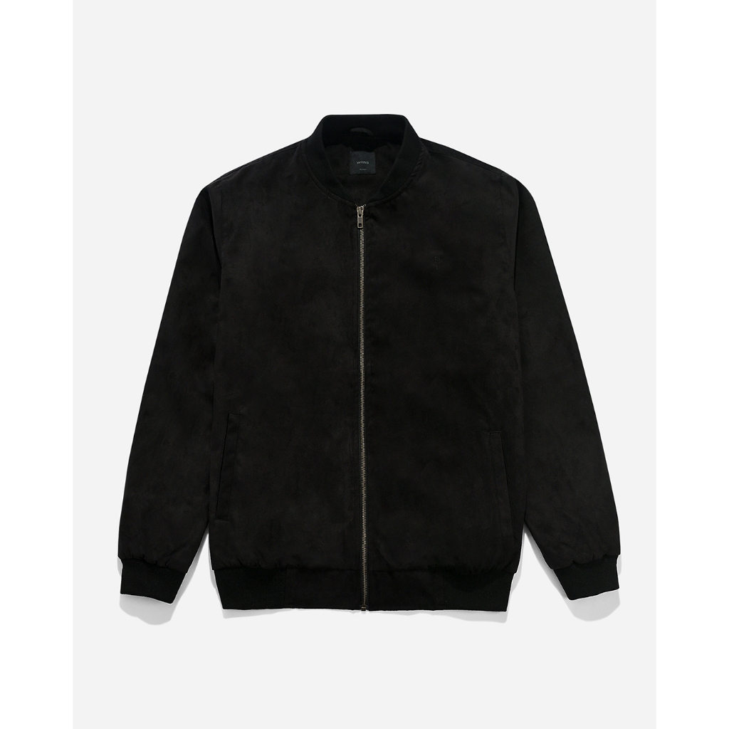 Warning Clothing - Howlinn Jaket Bomber Warna Hitam Bahan Suede