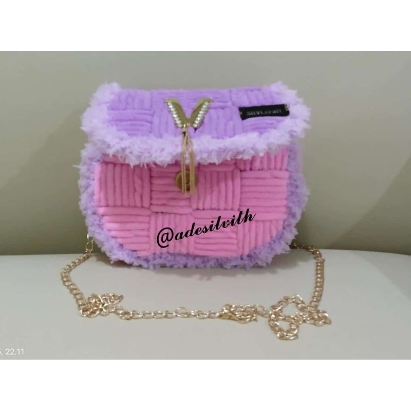 HANDMADE Tas Wanita Ungu Pink Cantik
