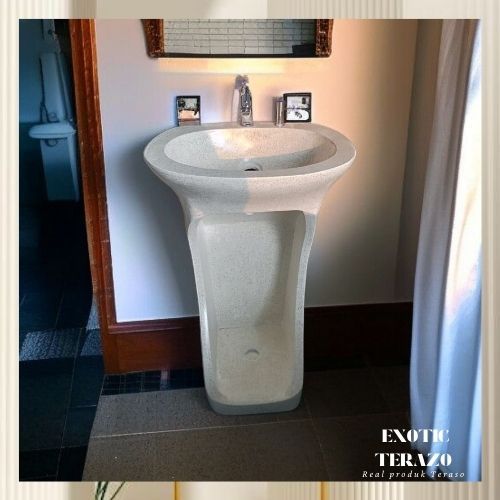 Washtafel Wudhu Minimalis Teraso | Wastafel Portable Terazzo