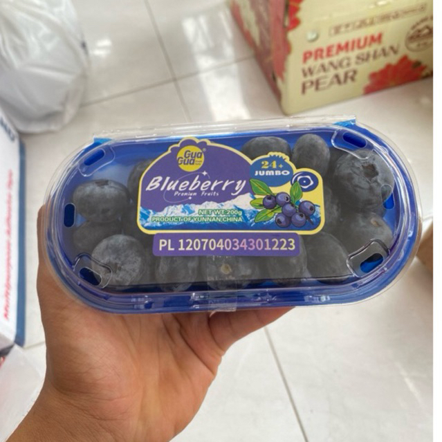 Buah Blueberry Jumbo 24+ Manis Fresh Import / Buah Blueberry Jumbo / 200 grm