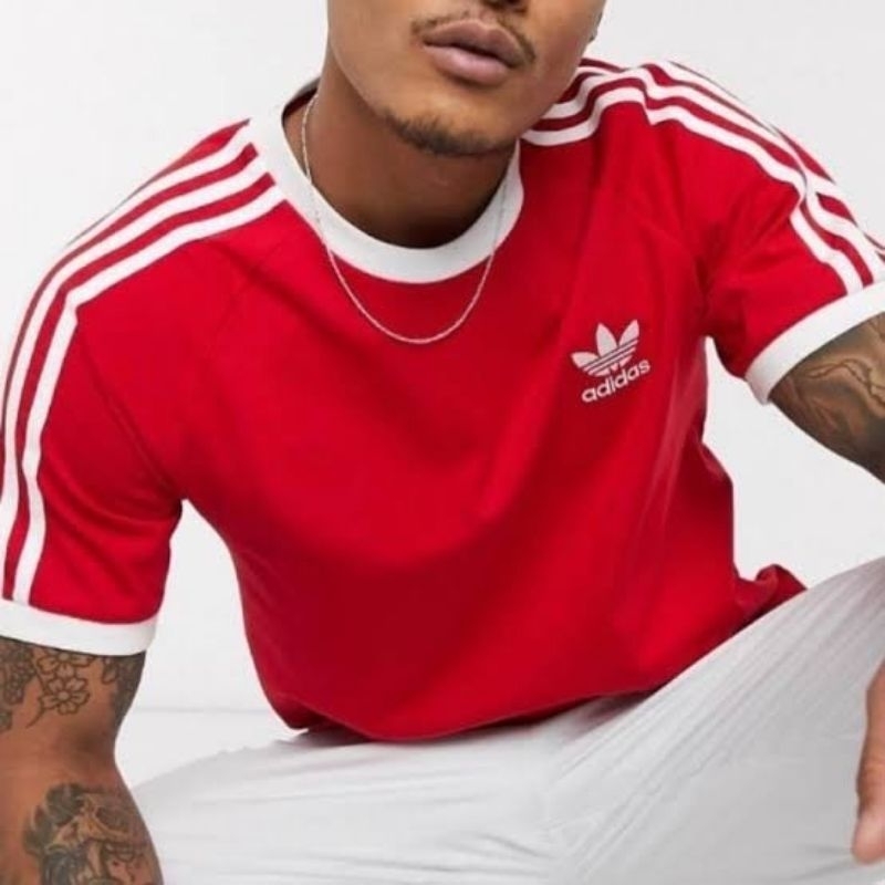 T-Shirt & Ringer Tee Baju Kaos Pria Adidas 3-Strepes Lengan Pendek Kaos Distro Jumbo