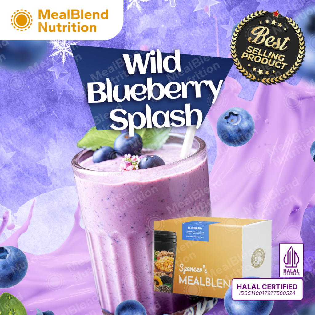 

Spencer's MealBlend Wild Blueberry Splash Multigrain Slimming Drink Pengganti Makan Meal replacement