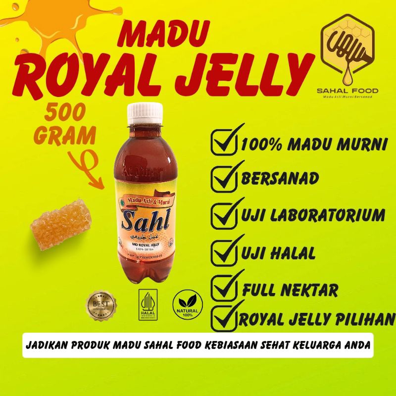 

MADU ROYAL JELLY,FULL NEKTAR 100% ASLI&MURNI,500 GRAM-Sahl