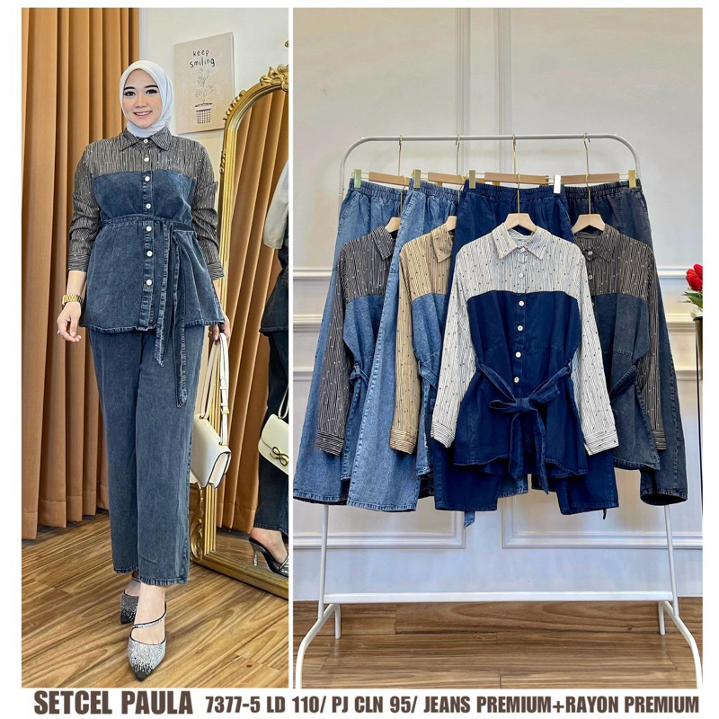 Zara Paula//setelan celana zara//setelan celana jeans Zara//pakaianwanitasby