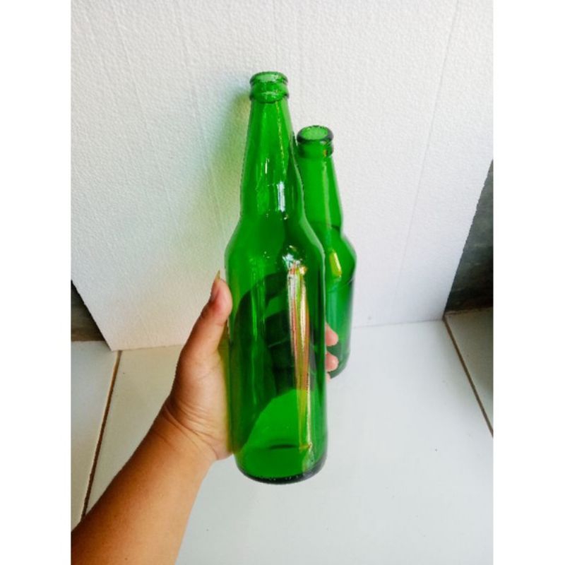 khusus pengiriman instant kota kediri Botol Kaca Bekas 600 ML Warna Hijau bisa buat tempat kecap sao