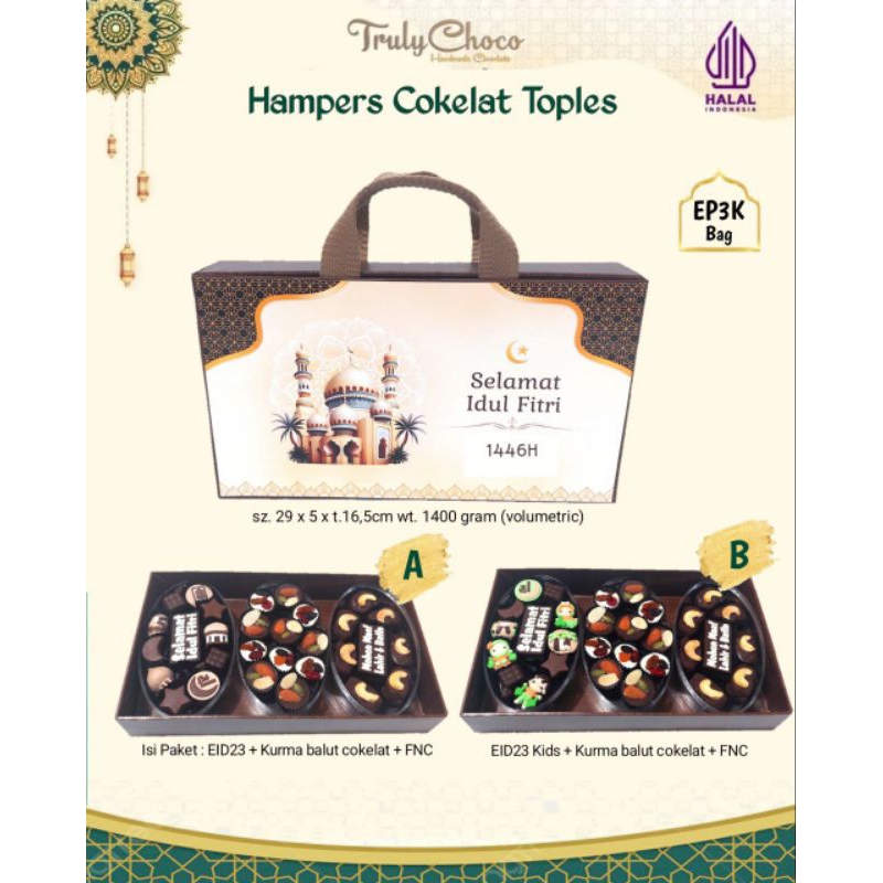 

Hampers Lebaran idul fitri 2025 coklat trulychoco special EP2k bag EP3k bag