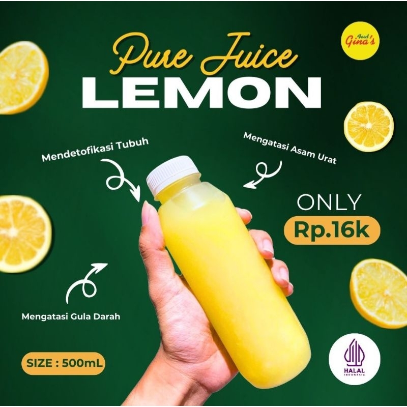 

Sari Lemon Murni 500ml Asli Lemon Peras Murni Tanpa Gula dan Pengawet