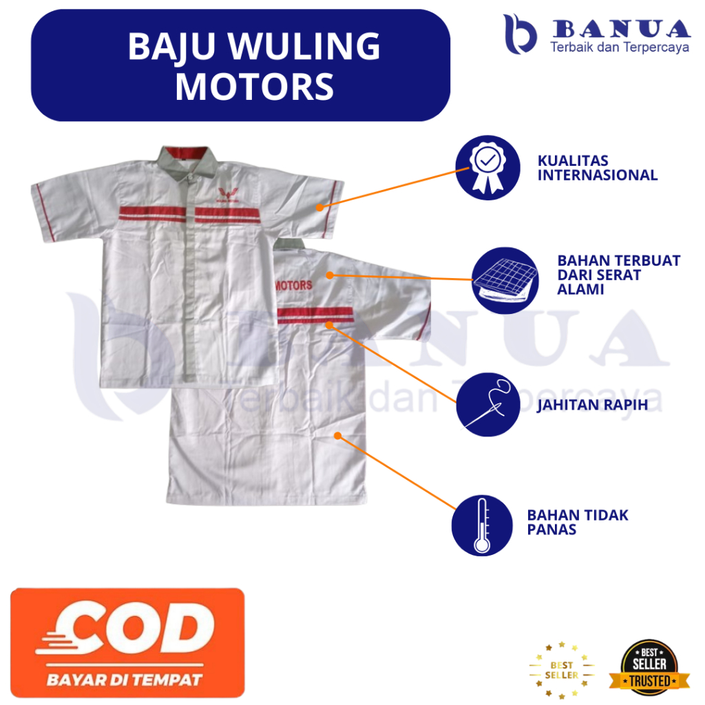 Seragam Wuling | Baju Mekanik Wuling | Baju Abu Wuling | Kemeja Abu Wuling | Baju Mekanik Wuling