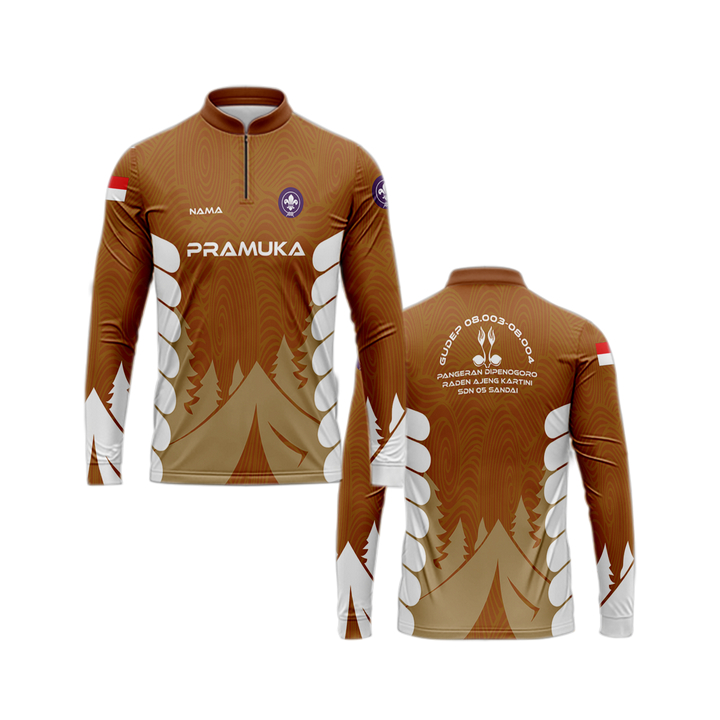 baju pramuka pembina pria lengan panjang jersey seragam guru / laki/wanita/ baju lapangan pramuka / 