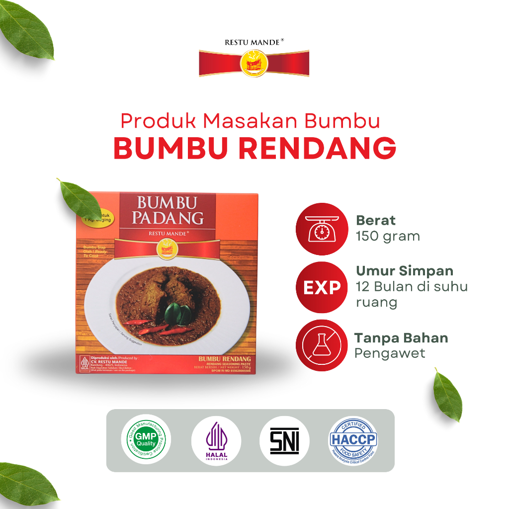 

[Paling Laris] Restu Mande Bumbu Rendang (untuk 1 kg) 150 gram