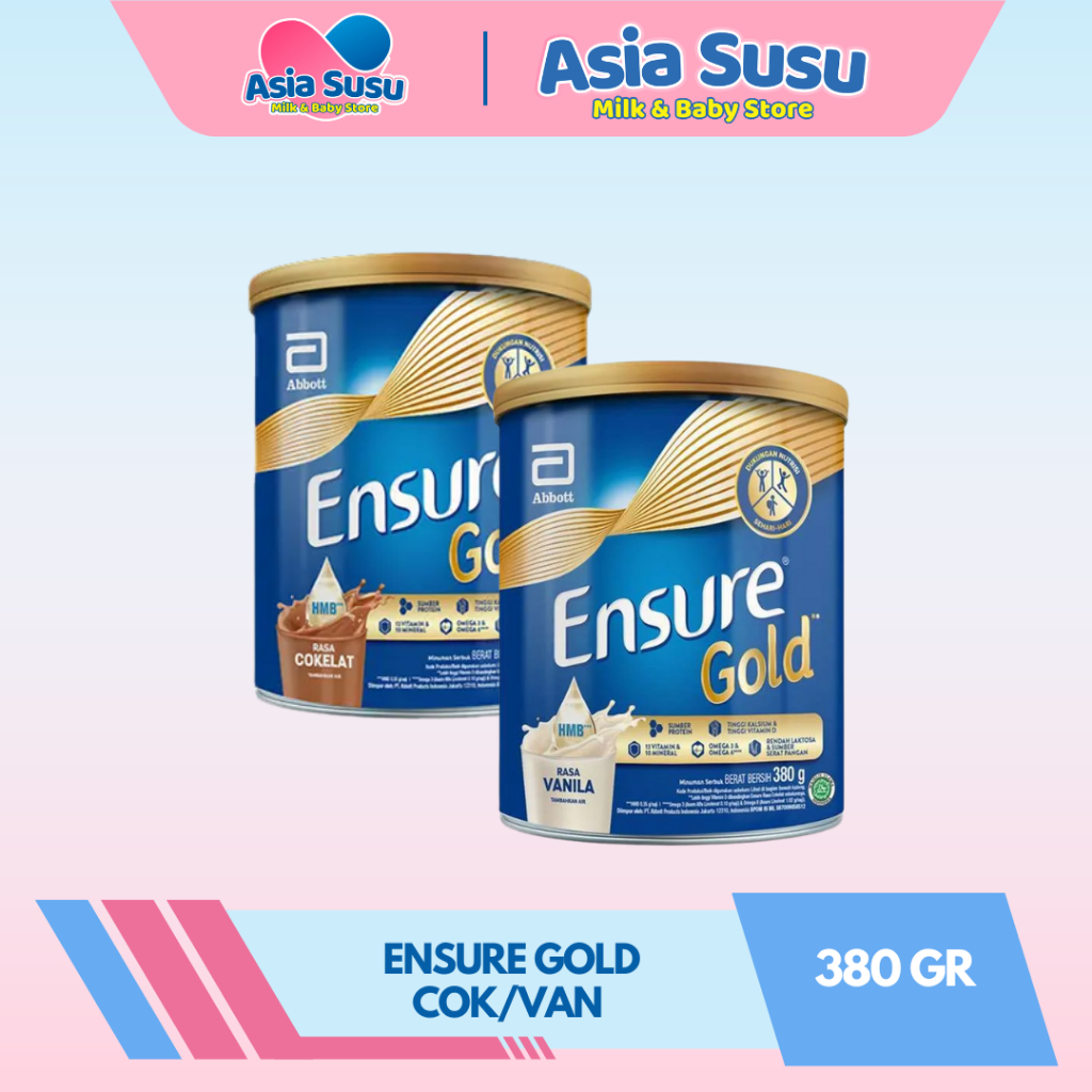 

Ensure Gold HMB Vanila / Coklat 380 g - Nutrisi Dewasa Rendah Laktosa