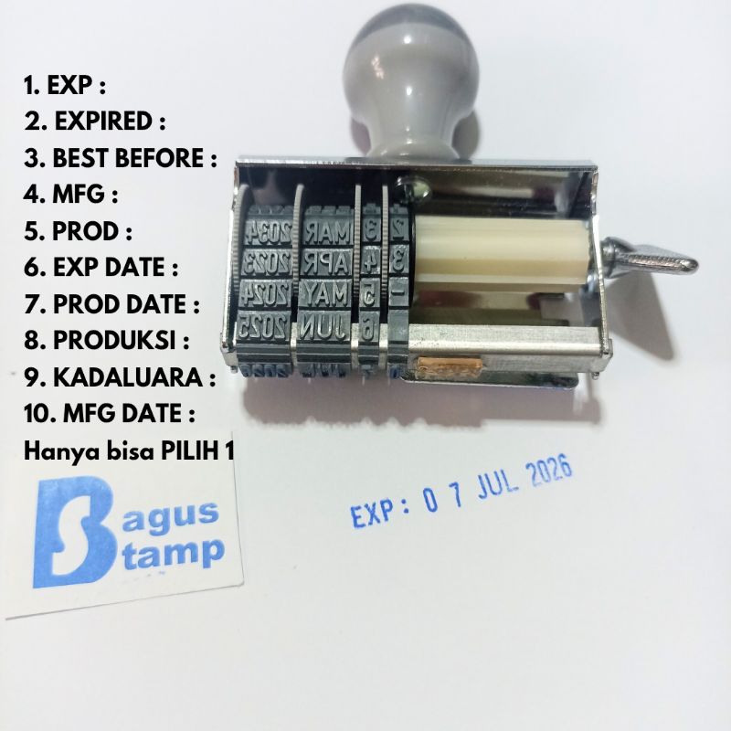 

Stempel Tanggal Expired Kadaluarsa Produksi Best Before MFG Self Inking Shiny S70