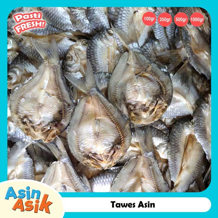 

Ikan Asin Tawes Asin Premium Kualitas Super Segar Fresh Kemasan Vakum Aman
