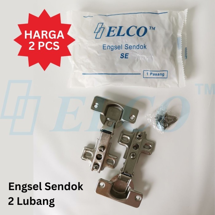 ELCO Engsel Sendok SE0 - Lemari Kabinet, 2 Lubang Sekrup