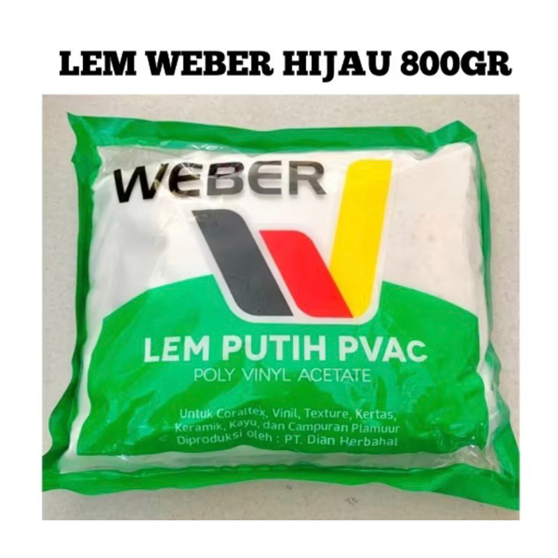 

Lem Putih Pvac WEBER Lem kertas Lem Plamir Glue Slime Diy Serbaguna Kayu Tembok Perekat Berat 800gr