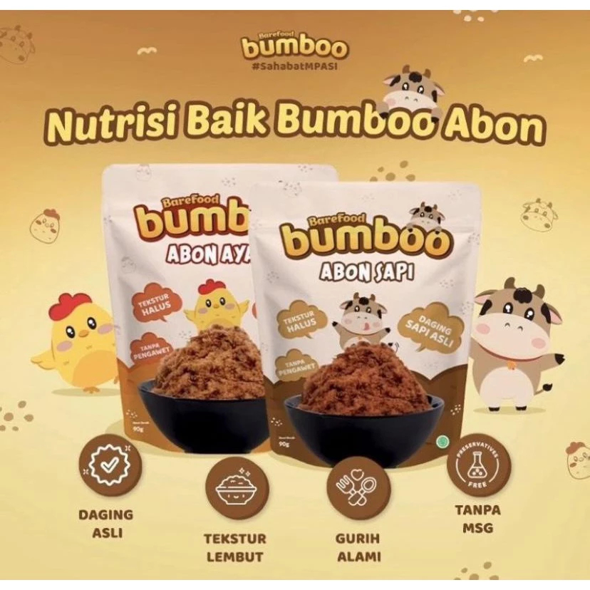 

wiw BAREFOOD BUMBOO Abon MPASI tanpa MSG & Pengawet (Ayam Sapi Tuna)