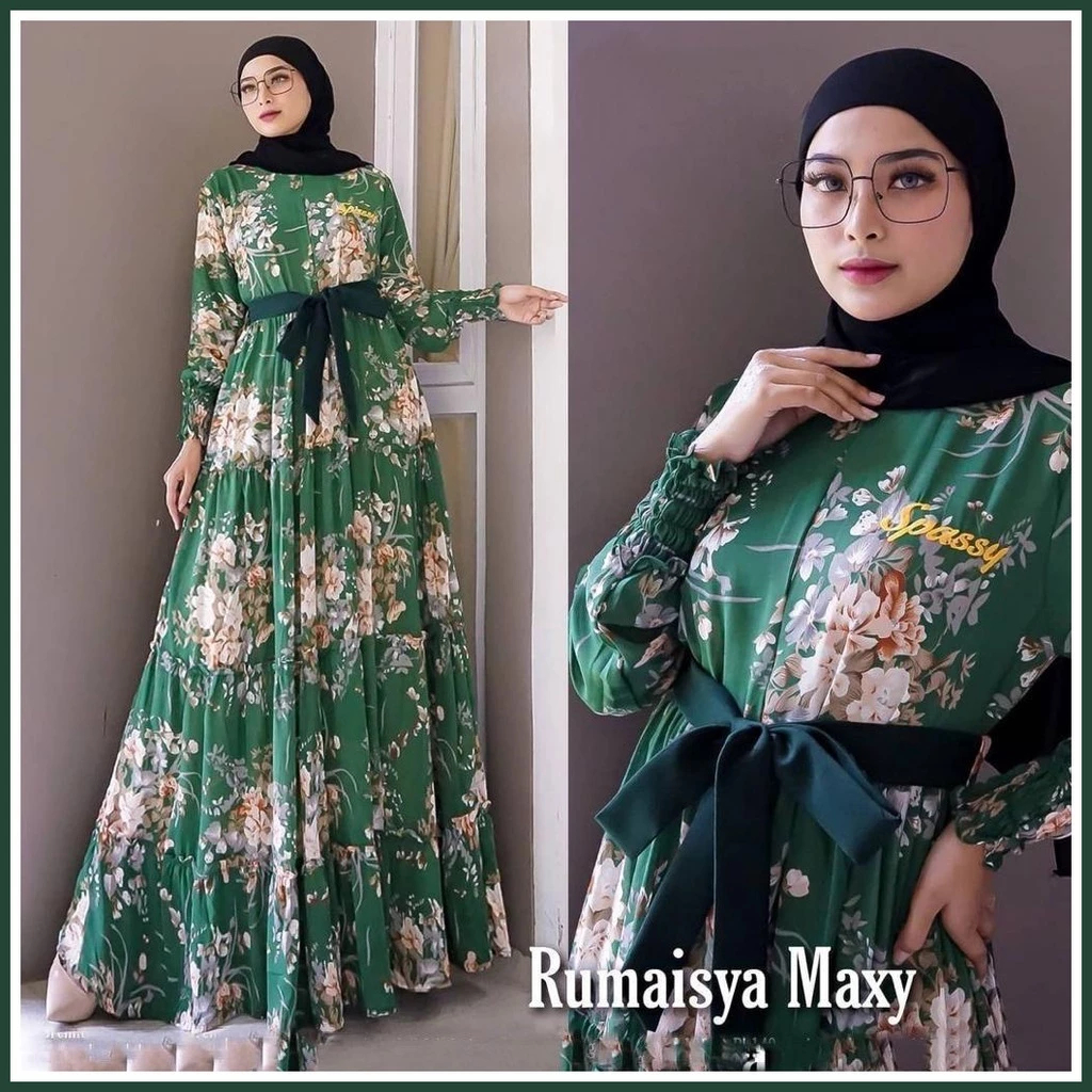 PROMO GAMIS SAKURA MAXY BAJU GAMIS MOTIF BUNGA SAKURA TERBARU